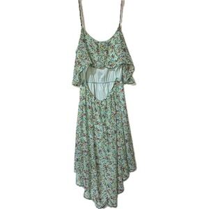 dELiA*s Floral Dress Open Back Ruffle High Low Summer Dress Size‎ L